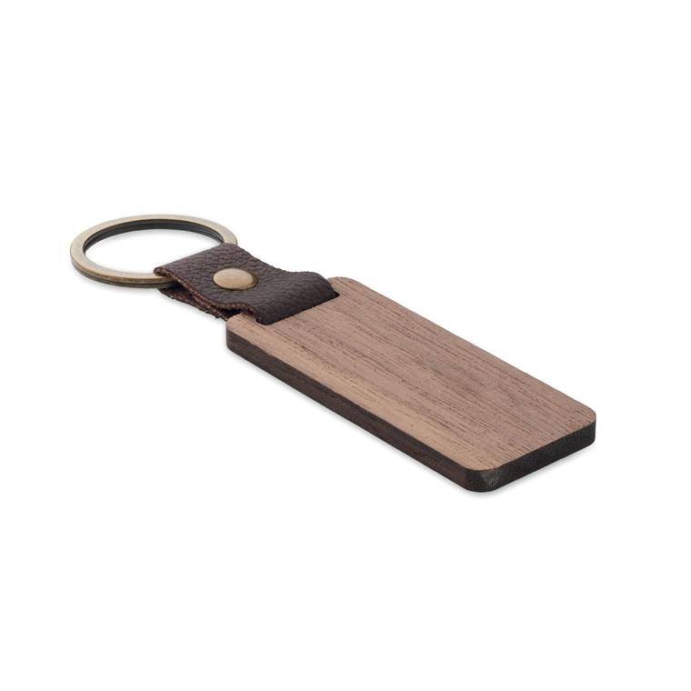 Breloc din nuc și PU NAWKEY Natur