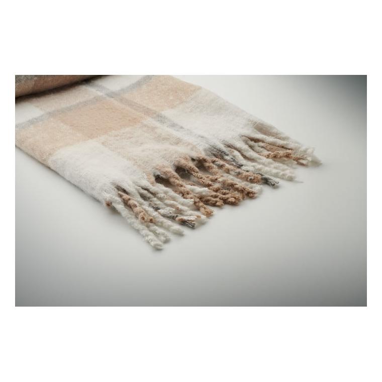 Pătură de mohair în carouri QUET Bej