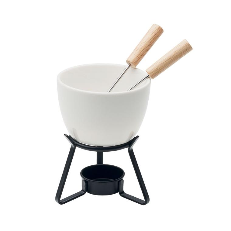 Set de fondue ceramică, 240 ml KASE Alb