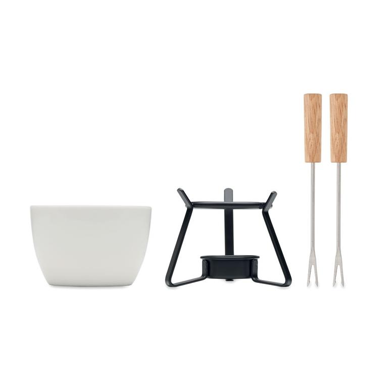 Set de fondue ceramică, 240 ml KASE Alb