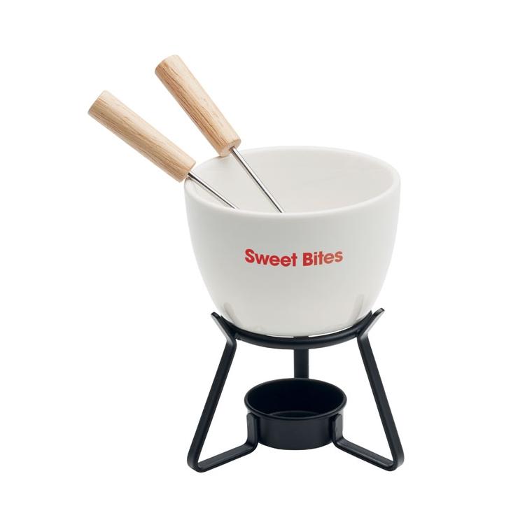 Set de fondue ceramică, 240 ml KASE Alb