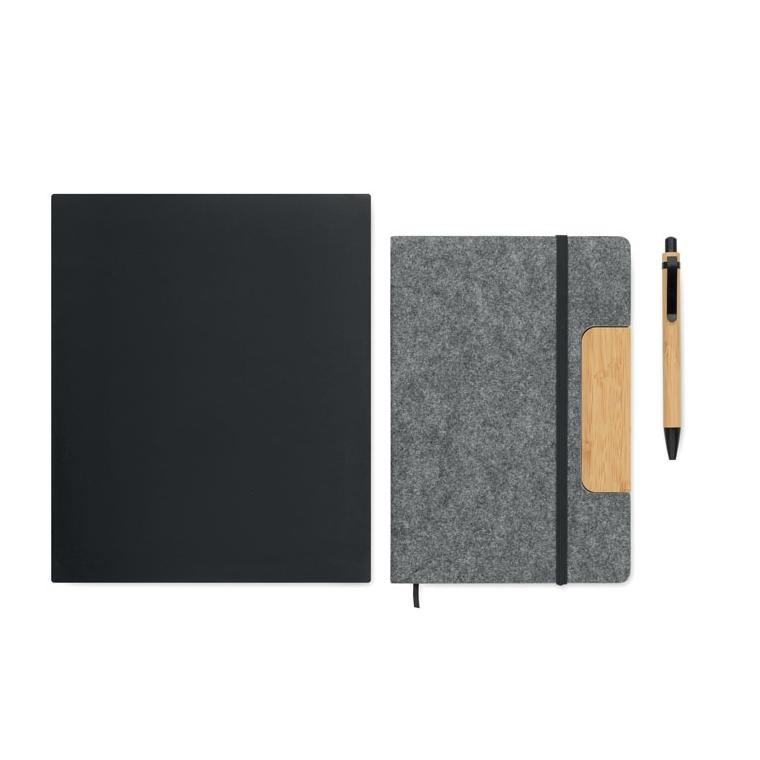 Set de notebook-uri A5 RPET NOTEMIX Gri închis