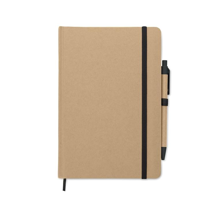 Caiet A5 din carton reciclat CARATIL Negru