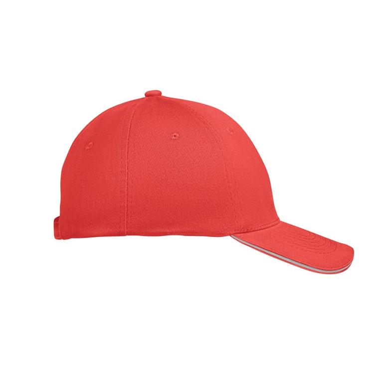 Șapcă baseball 6 panele BUFFALO Alb / Roșu