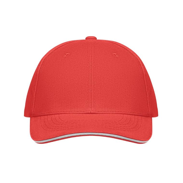 Șapcă baseball 6 panele BUFFALO Alb / Roșu