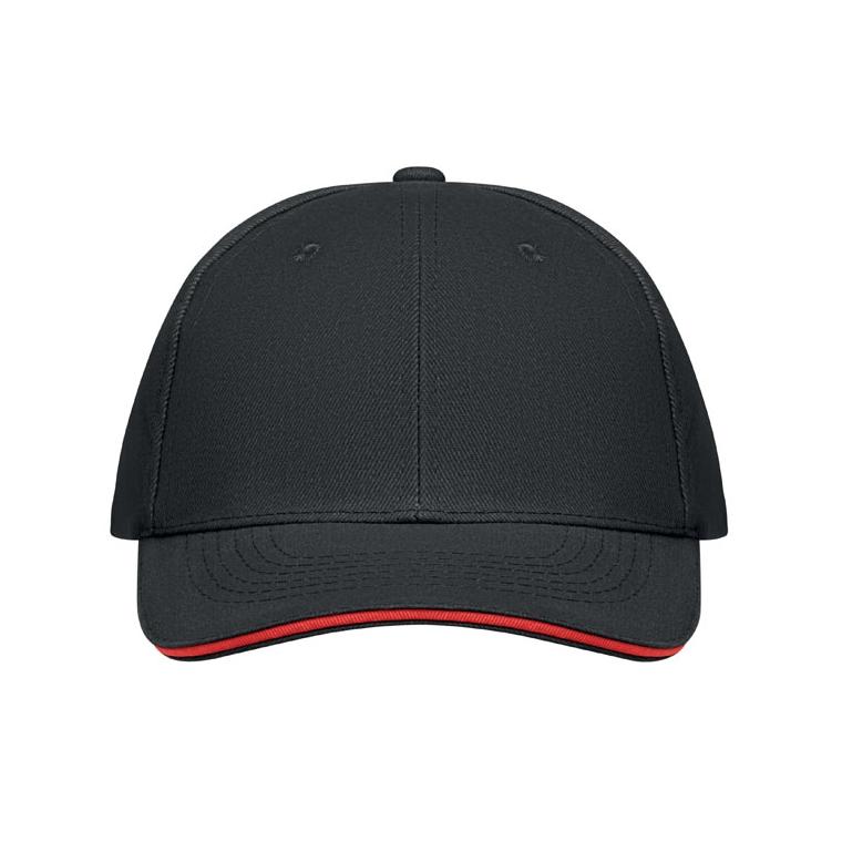 Șapcă baseball 6 panele BUFFALO Negru / Roșu