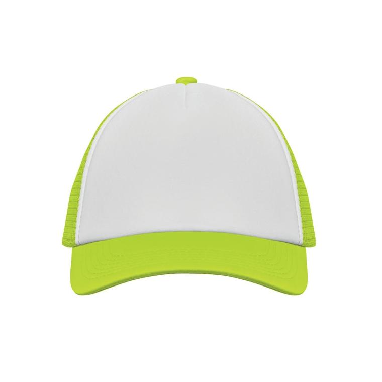 Şapcă din poliester BUBBLE Alb / Galben neon