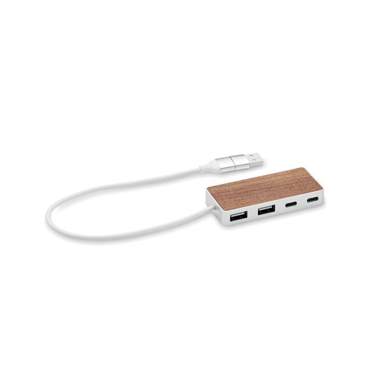 Hub USB 4 porturi 27,5 cm UBAH Natur