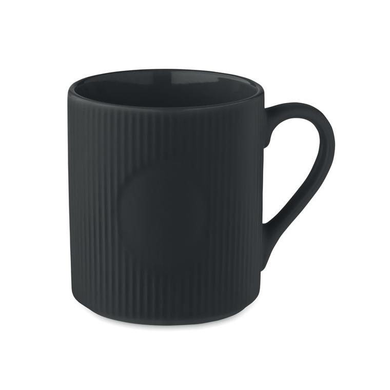 Cană ceramică mată cu nervuri 340 ml RIBMUG Negru