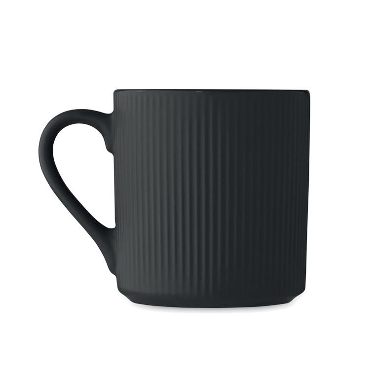 Cană ceramică mată cu nervuri 340 ml RIBMUG Negru