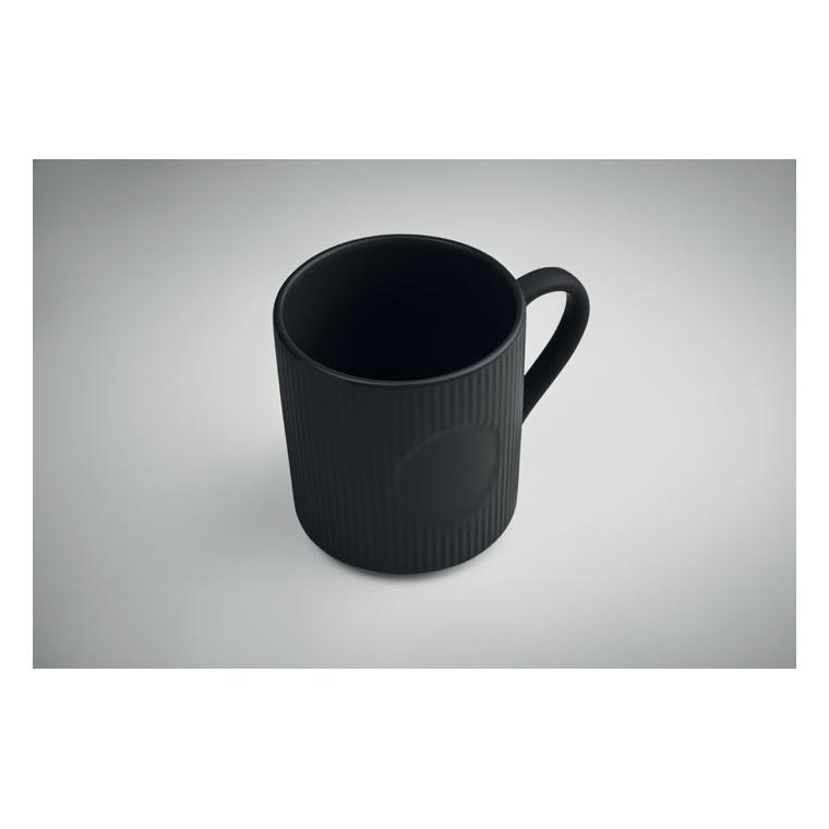 Cană ceramică mată cu nervuri 340 ml RIBMUG Negru