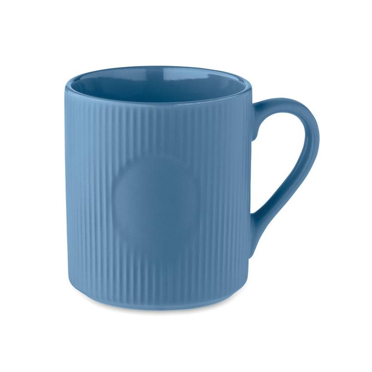 Cană ceramică mată cu nervuri 340 ml RIBMUG Albastru