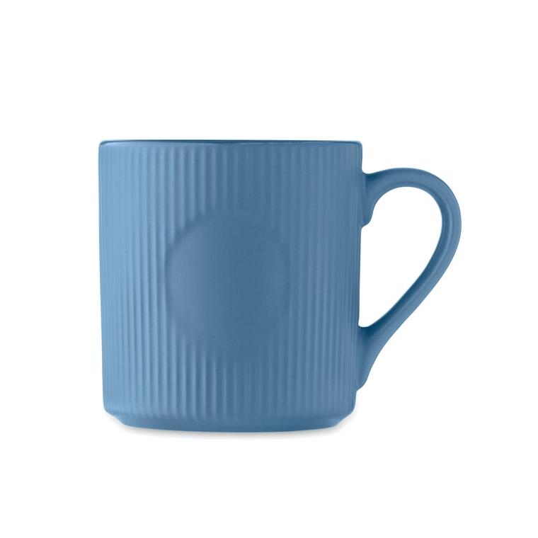 Cană ceramică mată cu nervuri 340 ml RIBMUG Albastru