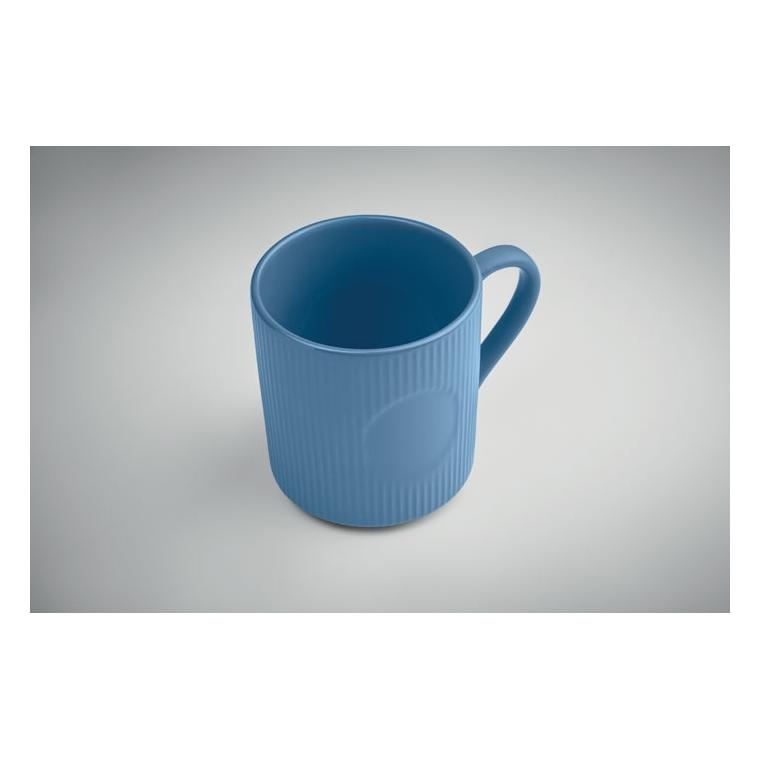 Cană ceramică mată cu nervuri 340 ml RIBMUG Albastru