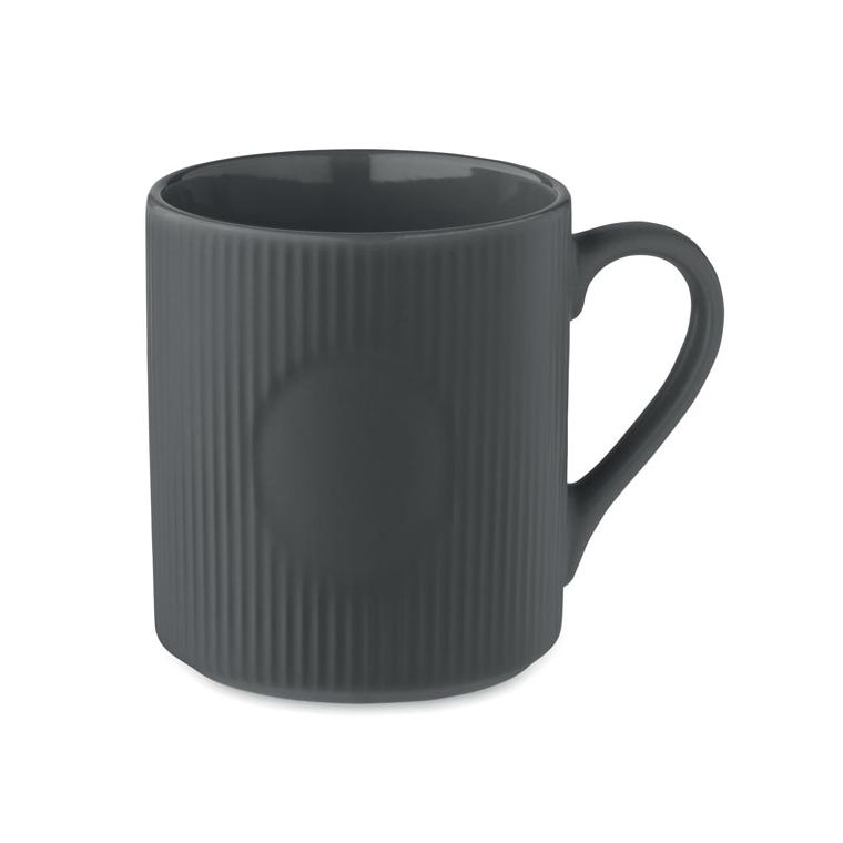 Cană ceramică mată cu nervuri 340 ml RIBMUG Gri închis