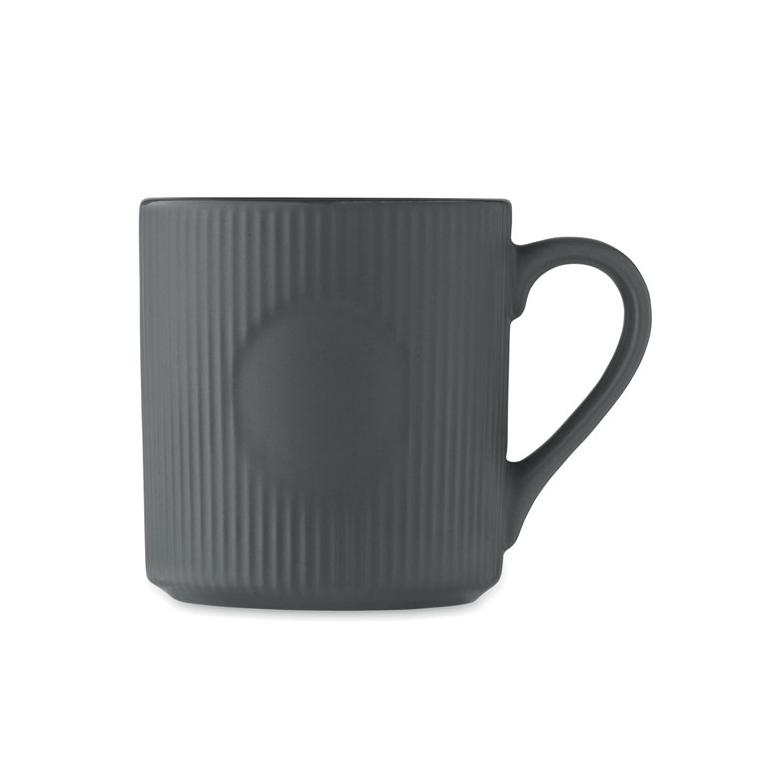 Cană ceramică mată cu nervuri 340 ml RIBMUG Gri închis