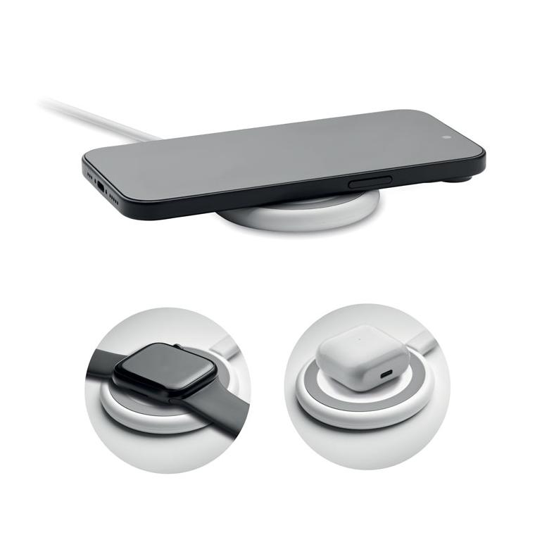 Încărcător wireless 3 în 1 15W WERLIES Alb