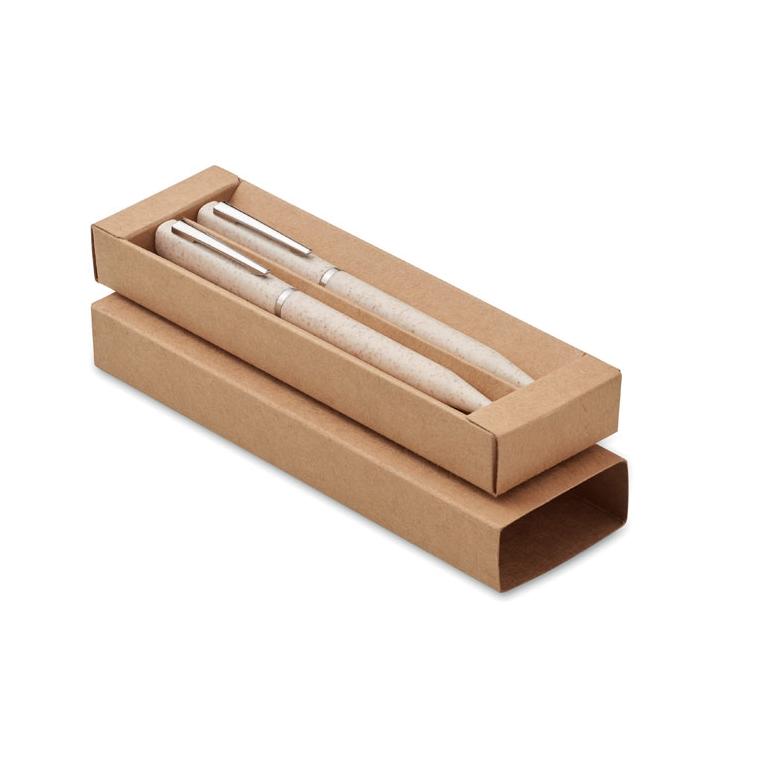 Set pixuri din paie de grâu/ABS PEAT Bej