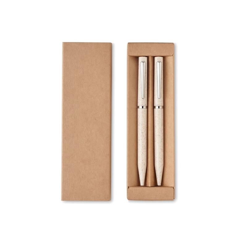 Set pixuri din paie de grâu/ABS PEAT Bej