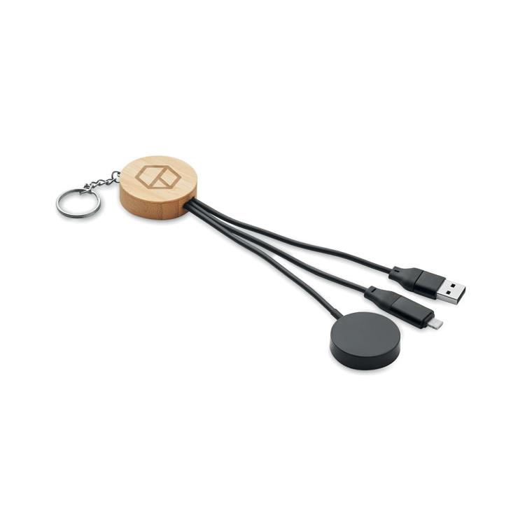 Breloc cu cablu 4 în 1 60W BULE Negru