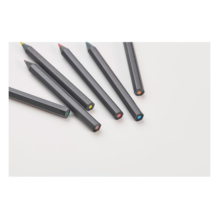 6 creioane de colorat negre NEGRO Negru