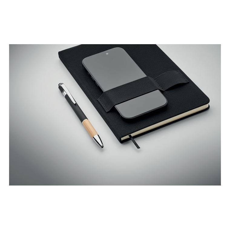 Notebook A5 RPET cu pix NOTA Negru