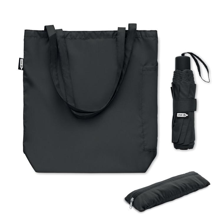 Set umbrelă 21 inch RPET SEATTLE Negru