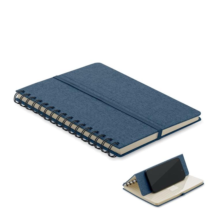 Notebook A5 cu suport pentru telefon STRATA Albastru