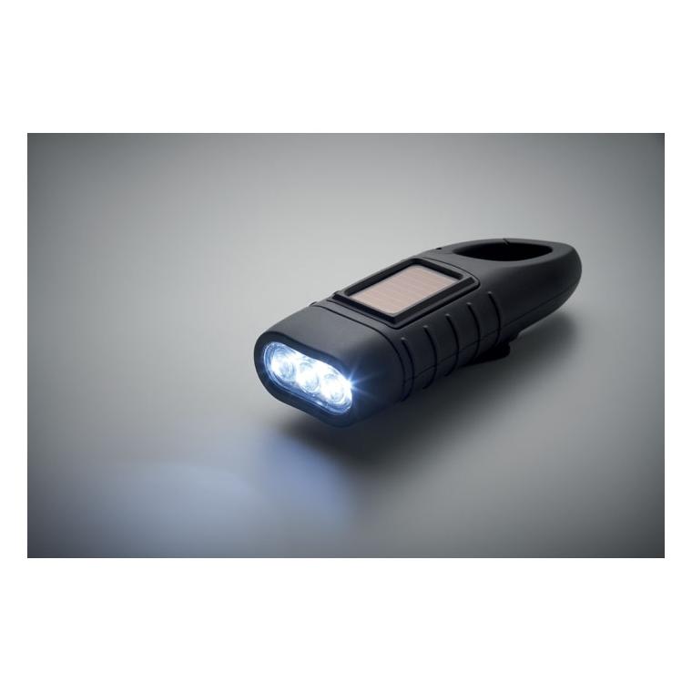 Lanternă solară cu manivelă dinam SLUZ Negru