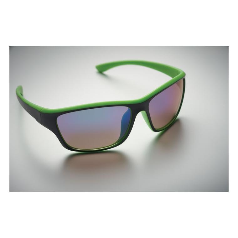 Ochelari de soare sport cu lentile oglindite YUMA Lime