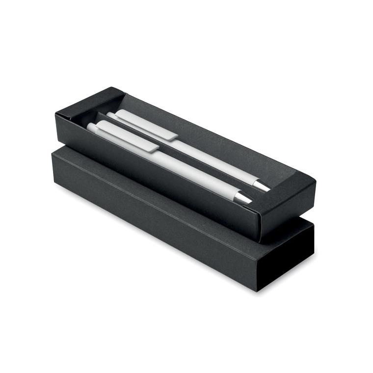 Set de stilouri din aluminiu reciclat ORWELL Alb