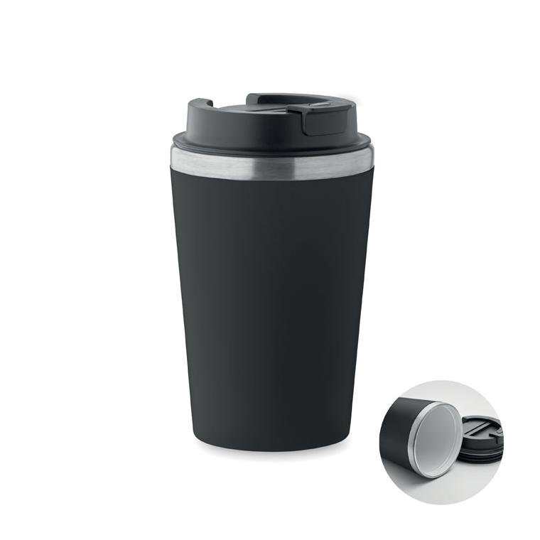 Pahar cu interior ceramic 350 m BLERM Negru