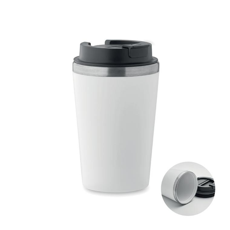 Pahar cu interior ceramic 350 m BLERM Alb