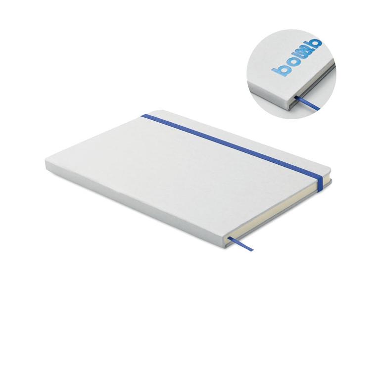 Notebook A5 cu copertă gravabilă pentru evidențiere culoare ROUTE WHITE Albastru