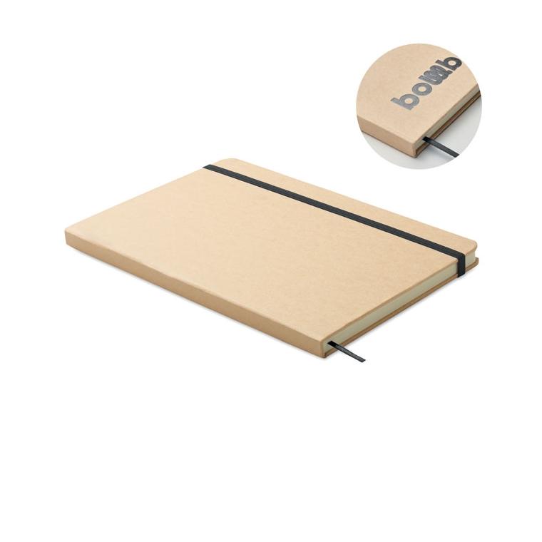 Notebook A5 cu copertă gravabilă pentru evidențiere culoare ROUTE Negru