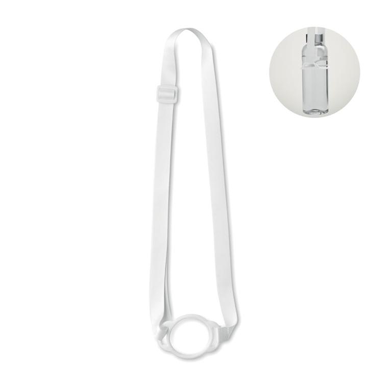 Lanyard cu suport pentru pahar LANCUP Alb