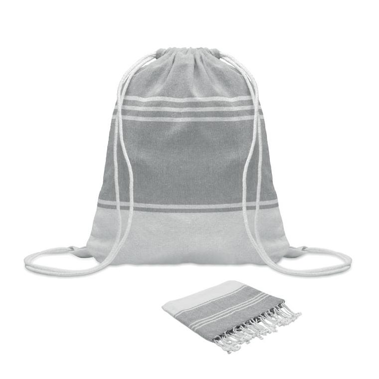 Prosop Hammam în săculeț cu șnur HAMMA Gri