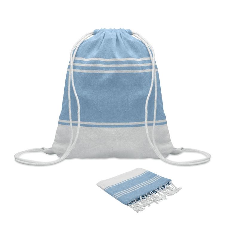 Prosop Hammam în săculeț cu șnur HAMMA Turquoise