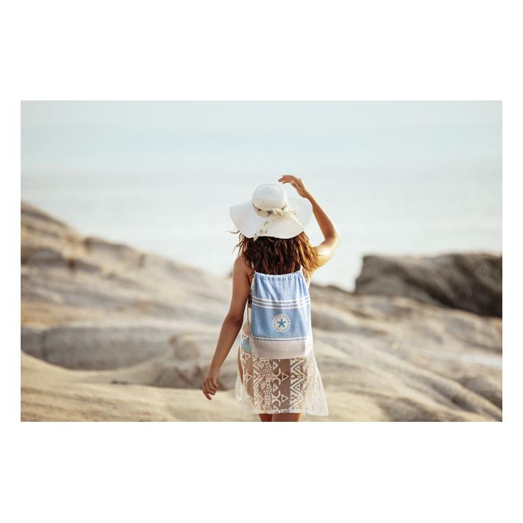 Prosop Hammam în săculeț cu șnur HAMMA Turquoise