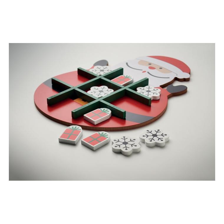 X și O (Tic Tac Toe) de Crăciun din lemn Hohotoes Roșu