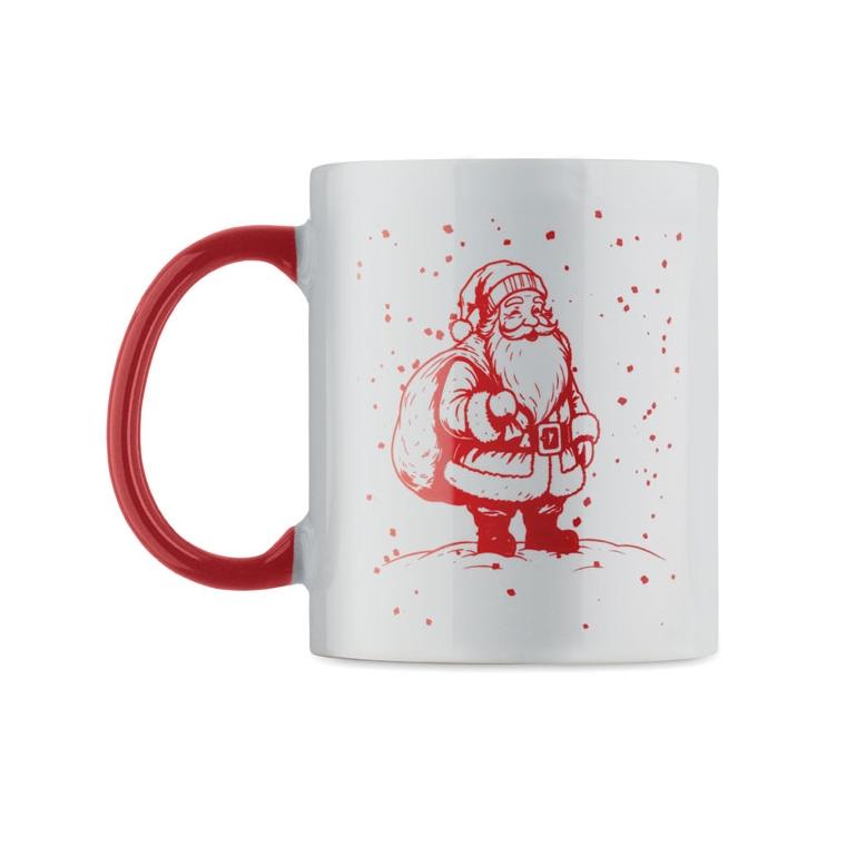 Cană ceramică sezonieră Festimug, 300 ml Alb / Roșu