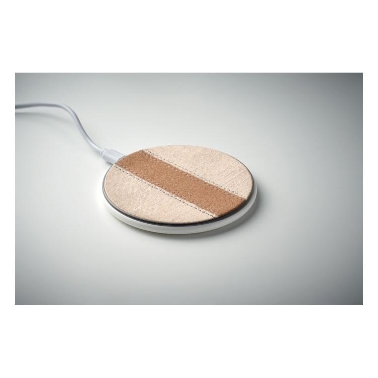 Încărcător wireless din plută Cortless, 15W Alb