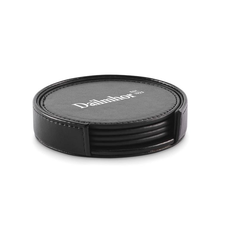 Set 4 suporturi pentru pahare din PU Posa Set Negru