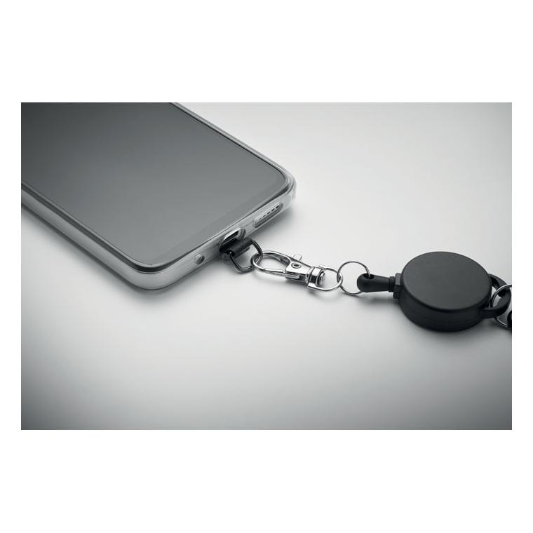 Suport telefon retractabil Retro Negru