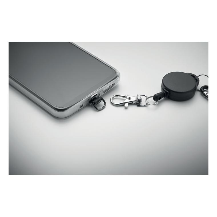 Suport telefon retractabil Retro Negru