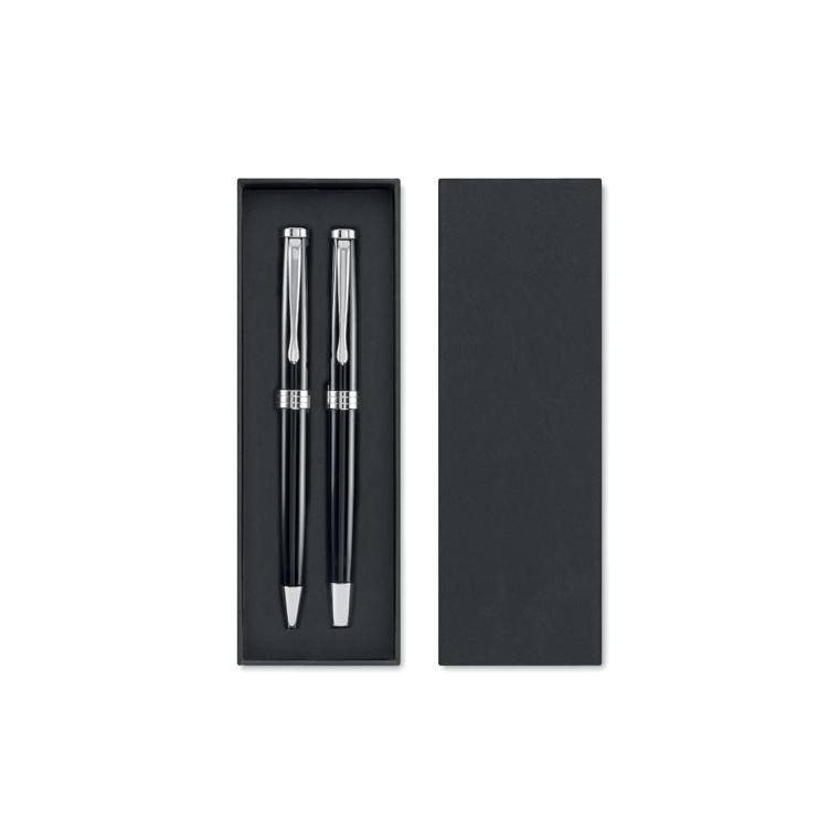 Set stilou cu bilă și roller Lyon Set Negru