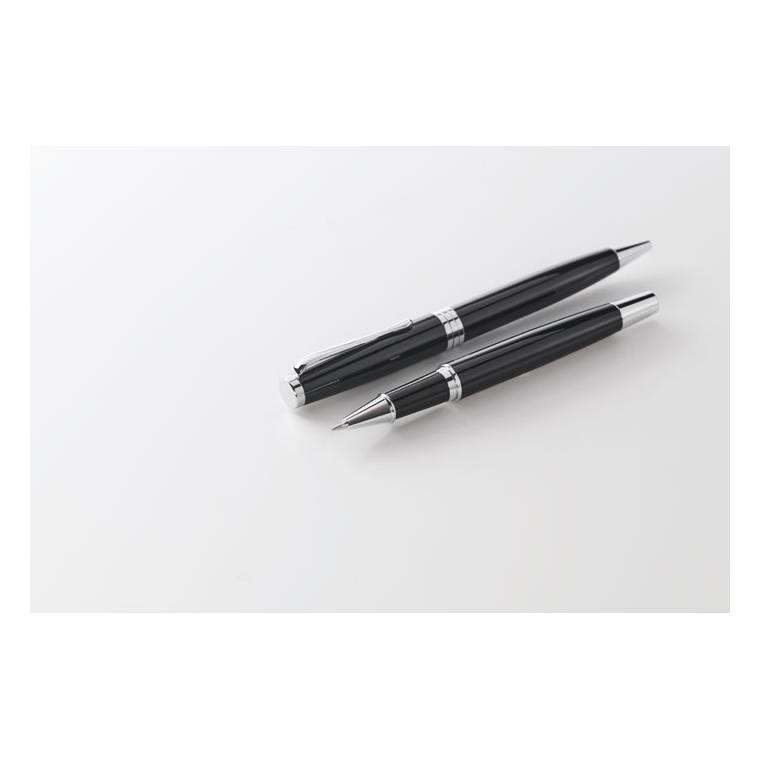 Set stilou cu bilă și roller Lyon Set Negru