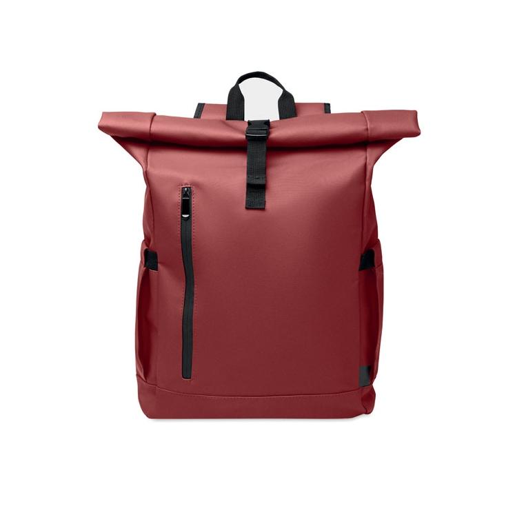 Rucsac laptop rolltop din RPET 600D Bangkok Roll Vișiniu