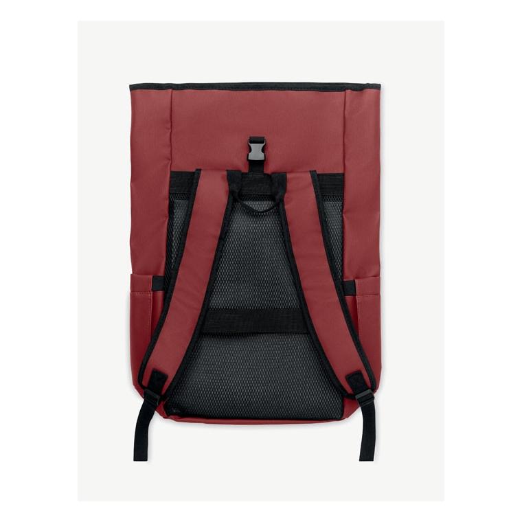 Rucsac laptop rolltop din RPET 600D Bangkok Roll Vișiniu