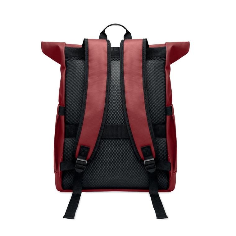 Rucsac laptop rolltop din RPET 600D Bangkok Roll Vișiniu